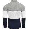 imageCOOFANDY Mens Ribbed Slim Fit Knitted Pullover Casual Turtleneck SweaterNavy  Gray