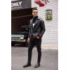 imageCOOFANDY Mens Ribbed Slim Fit Knitted Pullover Casual Turtleneck SweaterNavy  Wine Red