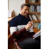 imageCOOFANDY Mens Ribbed Slim Fit Knitted Pullover Casual Turtleneck SweaterNavy  Wine Red