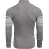 imageCOOFANDY Mens Ribbed Slim Fit Knitted Pullover Casual Turtleneck SweaterStripedgrey
