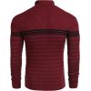 imageCOOFANDY Mens Ribbed Slim Fit Knitted Pullover Casual Turtleneck SweaterStripedred