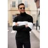 imageCOOFANDY Mens Ribbed Slim Fit Knitted Pullover Casual Turtleneck SweaterWhite  Black