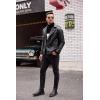 imageCOOFANDY Mens Ribbed Slim Fit Knitted Pullover Casual Turtleneck SweaterWhite  Black