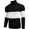 imageCOOFANDY Mens Ribbed Slim Fit Knitted Pullover Casual Turtleneck SweaterWhite  Black