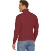 imageCOOFANDY Mens Ribbed Slim Fit Knitted Pullover Casual Turtleneck SweaterWine Red