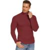 imageCOOFANDY Mens Ribbed Slim Fit Knitted Pullover Casual Turtleneck SweaterWine Red