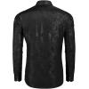 imageCOOFANDY Mens Silk Satin Dress Shirt Long Sleeve Floral Printed Shirt Paisley Button Down Shirts for Wedding Party PromBlack