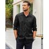 imageCOOFANDY Mens Silk Satin Dress Shirt Long Sleeve Floral Printed Shirt Paisley Button Down Shirts for Wedding Party PromBlack