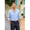 imageCOOFANDY Mens Silk Satin Dress Shirt Long Sleeve Floral Printed Shirt Paisley Button Down Shirts for Wedding Party PromBlue