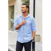 imageCOOFANDY Mens Silk Satin Dress Shirt Long Sleeve Floral Printed Shirt Paisley Button Down Shirts for Wedding Party PromBlue