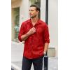 imageCOOFANDY Mens Silk Satin Dress Shirt Long Sleeve Floral Printed Shirt Paisley Button Down Shirts for Wedding Party PromBright Red