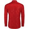 imageCOOFANDY Mens Silk Satin Dress Shirt Long Sleeve Floral Printed Shirt Paisley Button Down Shirts for Wedding Party PromBright Red