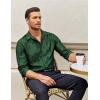 imageCOOFANDY Mens Silk Satin Dress Shirt Long Sleeve Floral Printed Shirt Paisley Button Down Shirts for Wedding Party PromGreen