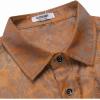imageCOOFANDY Mens Silk Satin Dress Shirt Long Sleeve Floral Printed Shirt Paisley Button Down Shirts for Wedding Party PromLight Brown