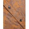 imageCOOFANDY Mens Silk Satin Dress Shirt Long Sleeve Floral Printed Shirt Paisley Button Down Shirts for Wedding Party PromLight Brown