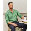 imageCOOFANDY Mens Silk Satin Dress Shirt Long Sleeve Floral Printed Shirt Paisley Button Down Shirts for Wedding Party PromLight Green