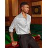 imageCOOFANDY Mens Silk Satin Dress Shirt Long Sleeve Floral Printed Shirt Paisley Button Down Shirts for Wedding Party PromLight Grey