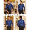 imageCOOFANDY Mens Silk Satin Dress Shirt Long Sleeve Floral Printed Shirt Paisley Button Down Shirts for Wedding Party PromNavy Blue