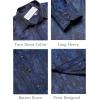 imageCOOFANDY Mens Silk Satin Dress Shirt Long Sleeve Floral Printed Shirt Paisley Button Down Shirts for Wedding Party PromNavy Blue
