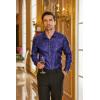 imageCOOFANDY Mens Silk Satin Dress Shirt Long Sleeve Floral Printed Shirt Paisley Button Down Shirts for Wedding Party PromPurple
