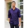 imageCOOFANDY Mens Silk Satin Dress Shirt Long Sleeve Floral Printed Shirt Paisley Button Down Shirts for Wedding Party PromPurple
