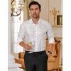 imageCOOFANDY Mens Silk Satin Dress Shirt Long Sleeve Floral Printed Shirt Paisley Button Down Shirts for Wedding Party PromWhite