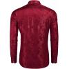 imageCOOFANDY Mens Silk Satin Dress Shirt Long Sleeve Floral Printed Shirt Paisley Button Down Shirts for Wedding Party PromWine Red