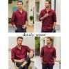 imageCOOFANDY Mens Silk Satin Dress Shirt Long Sleeve Floral Printed Shirt Paisley Button Down Shirts for Wedding Party PromWine Red