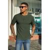 imageCOOFANDY Mens Waffle Henley Short Sleeve Textured T Shirt Casual Button Tee Shirts Heavyweight Henley Summer TopArmy Green