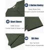 imageCOOFANDY Mens Waffle Henley Short Sleeve Textured T Shirt Casual Button Tee Shirts Heavyweight Henley Summer TopArmy Green