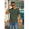 imageCOOFANDY Mens Waffle Henley Short Sleeve Textured T Shirt Casual Button Tee Shirts Heavyweight Henley Summer TopArmy Green