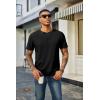 imageCOOFANDY Mens Waffle Henley Short Sleeve Textured T Shirt Casual Button Tee Shirts Heavyweight Henley Summer TopBlack