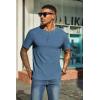imageCOOFANDY Mens Waffle Henley Short Sleeve Textured T Shirt Casual Button Tee Shirts Heavyweight Henley Summer TopBlue