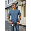 imageCOOFANDY Mens Waffle Henley Short Sleeve Textured T Shirt Casual Button Tee Shirts Heavyweight Henley Summer TopBlue