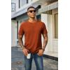 imageCOOFANDY Mens Waffle Henley Short Sleeve Textured T Shirt Casual Button Tee Shirts Heavyweight Henley Summer TopCaramel