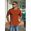 imageCOOFANDY Mens Waffle Henley Short Sleeve Textured T Shirt Casual Button Tee Shirts Heavyweight Henley Summer TopCaramel