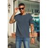 imageCOOFANDY Mens Waffle Henley Short Sleeve Textured T Shirt Casual Button Tee Shirts Heavyweight Henley Summer TopDark Grey