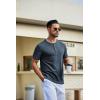 imageCOOFANDY Mens Waffle Henley Short Sleeve Textured T Shirt Casual Button Tee Shirts Heavyweight Henley Summer TopDark Grey