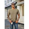 imageCOOFANDY Mens Waffle Henley Short Sleeve Textured T Shirt Casual Button Tee Shirts Heavyweight Henley Summer TopKhaki