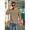 imageCOOFANDY Mens Waffle Henley Short Sleeve Textured T Shirt Casual Button Tee Shirts Heavyweight Henley Summer TopKhaki