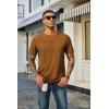 imageCOOFANDY Mens Waffle Henley Short Sleeve Textured T Shirt Casual Button Tee Shirts Heavyweight Henley Summer TopLight Brown
