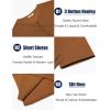 imageCOOFANDY Mens Waffle Henley Short Sleeve Textured T Shirt Casual Button Tee Shirts Heavyweight Henley Summer TopLight Brown