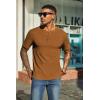 imageCOOFANDY Mens Waffle Henley Short Sleeve Textured T Shirt Casual Button Tee Shirts Heavyweight Henley Summer TopLight Brown