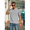 imageCOOFANDY Mens Waffle Henley Short Sleeve Textured T Shirt Casual Button Tee Shirts Heavyweight Henley Summer TopLight Grey