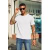 imageCOOFANDY Mens Waffle Henley Short Sleeve Textured T Shirt Casual Button Tee Shirts Heavyweight Henley Summer TopWhite