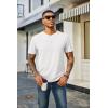 imageCOOFANDY Mens Waffle Henley Short Sleeve Textured T Shirt Casual Button Tee Shirts Heavyweight Henley Summer TopWhite