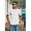 imageCOOFANDY Mens Waffle Henley Short Sleeve Textured T Shirt Casual Button Tee Shirts Heavyweight Henley Summer TopWhite