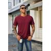 imageCOOFANDY Mens Waffle Henley Short Sleeve Textured T Shirt Casual Button Tee Shirts Heavyweight Henley Summer TopWine Red