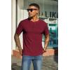 imageCOOFANDY Mens Waffle Henley Short Sleeve Textured T Shirt Casual Button Tee Shirts Heavyweight Henley Summer TopWine Red