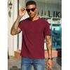 imageCOOFANDY Mens Waffle Henley Short Sleeve Textured T Shirt Casual Button Tee Shirts Heavyweight Henley Summer TopWine Red